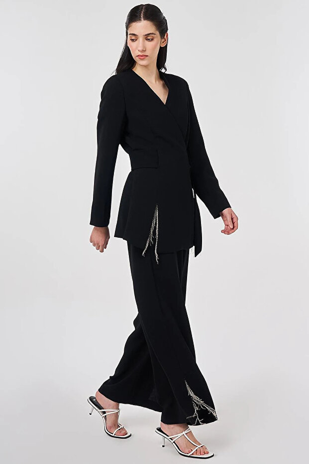 Belted Double Suit Black