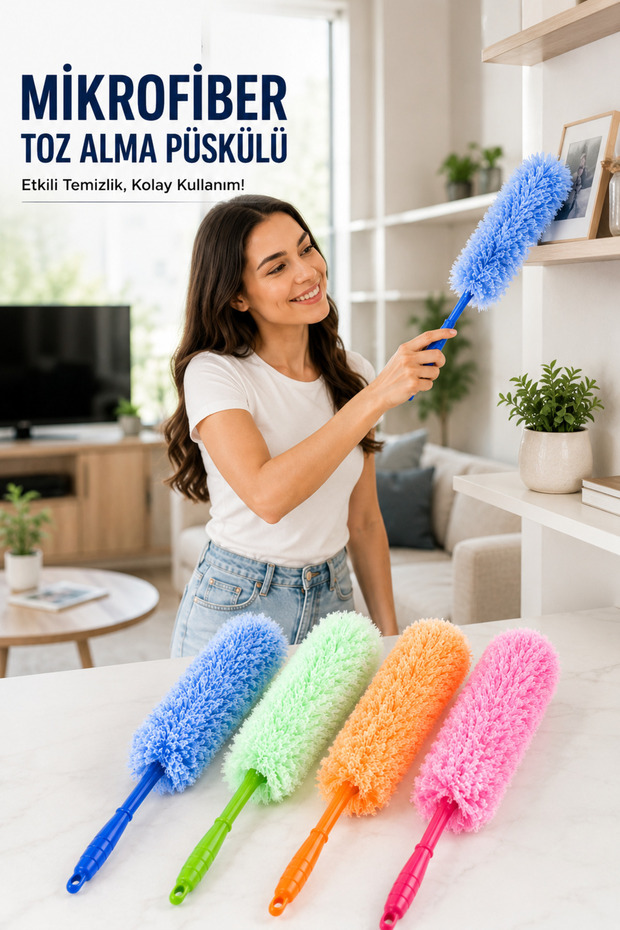 Microfiber Magnetic Anti-static Bendable Dusting Tassel (1 PC)