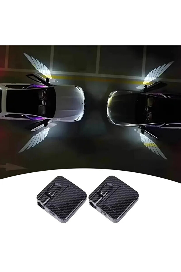 2pcs Wireless HD Laser Car Door Projector - 2/4pcs, Auto Accessory, No Wiring Required, Battery-Powe