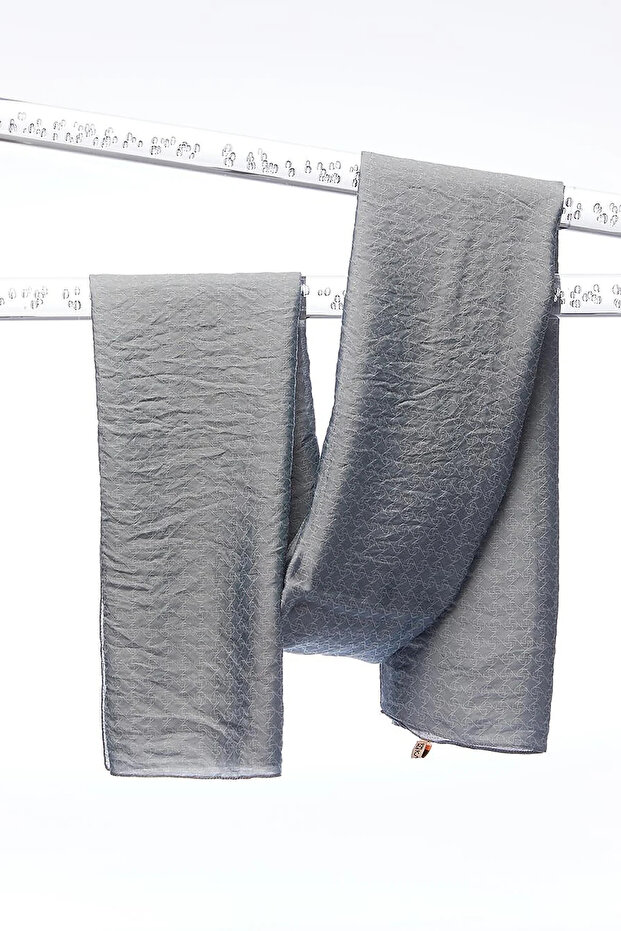 Gray Mini Monogram Jacquard Viscose Shawl