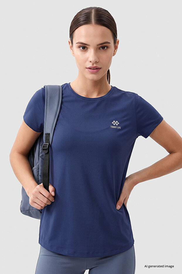 Indigo Basic Short Sleeve Standard Fit O-Neck Women's T-Shirt - 97144