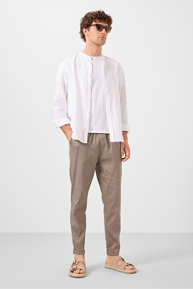 Camel Standard Fit Woven Lightweight Flexible Chino Men's Trousers - 82178