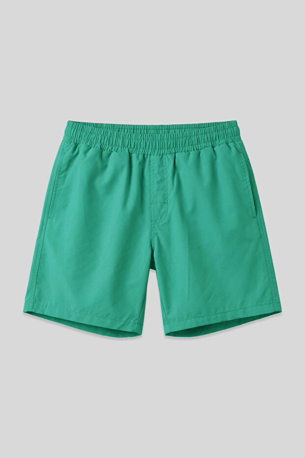 Green Quick Dry Standard Fit Men's Swim Shorts - 81237