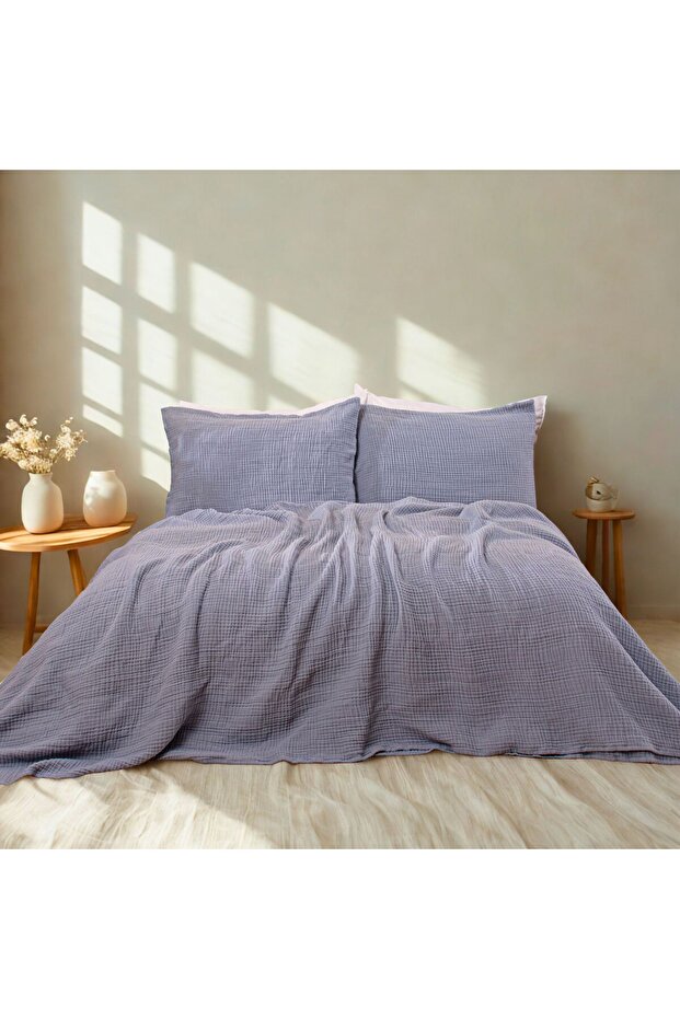 Luxury Muslin Bedspread Double Extra Large - Soft, Thin Pique, Summer Throw Blanket