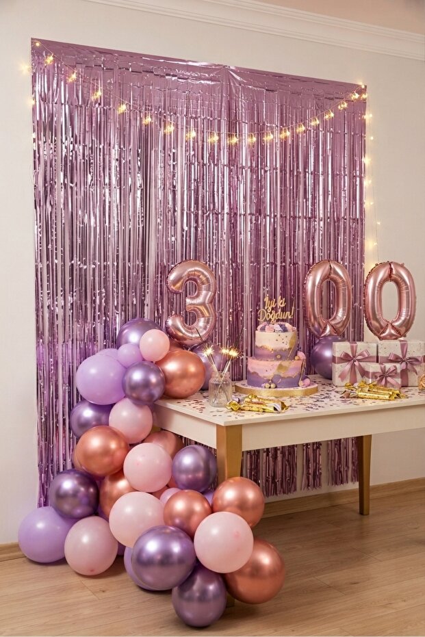 Metalized Background Curtain Wall Curtain Lilac Color