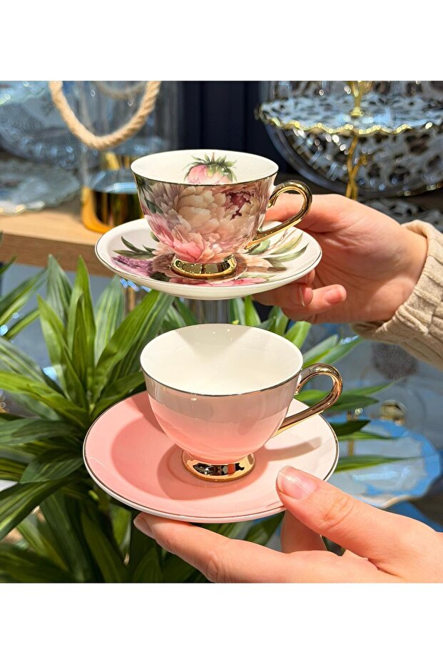 6-Piece Porcelain Garden Coffee Cup Set