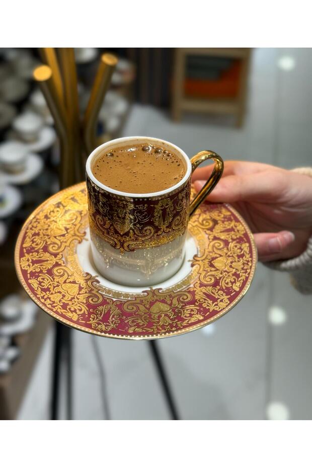 مجموعة من 6 فناجين قهوة مارسيلا الذهبية الفاخرة