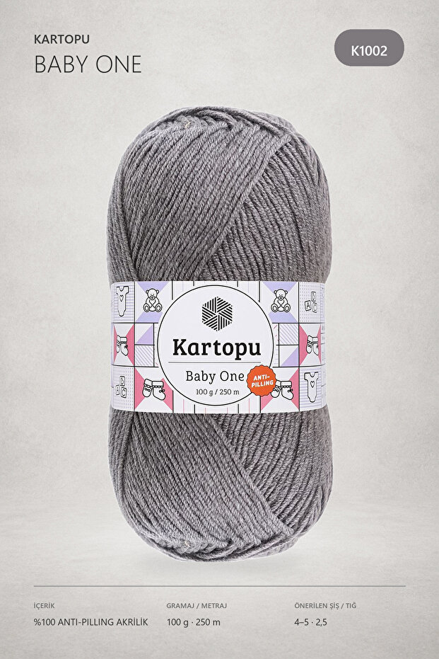 Baby One Dark Gray K1002 Hand Knitting Yarn 100gr