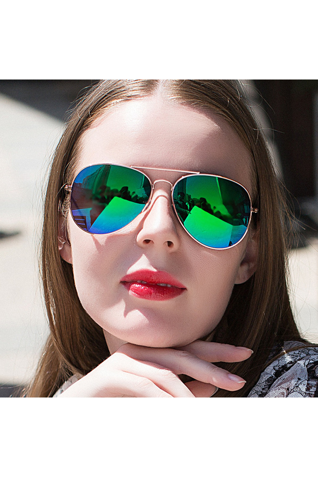 green Ready Stock M'sia Original Men Sunglasses UV400 for Travel, Driving, Fashion Aviator Alloy Fra