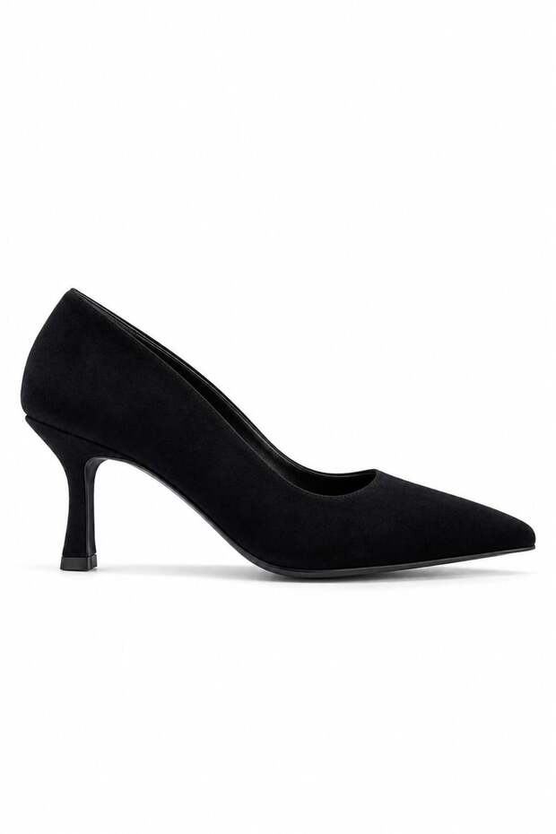 Monat thin heeled suede stiletto black