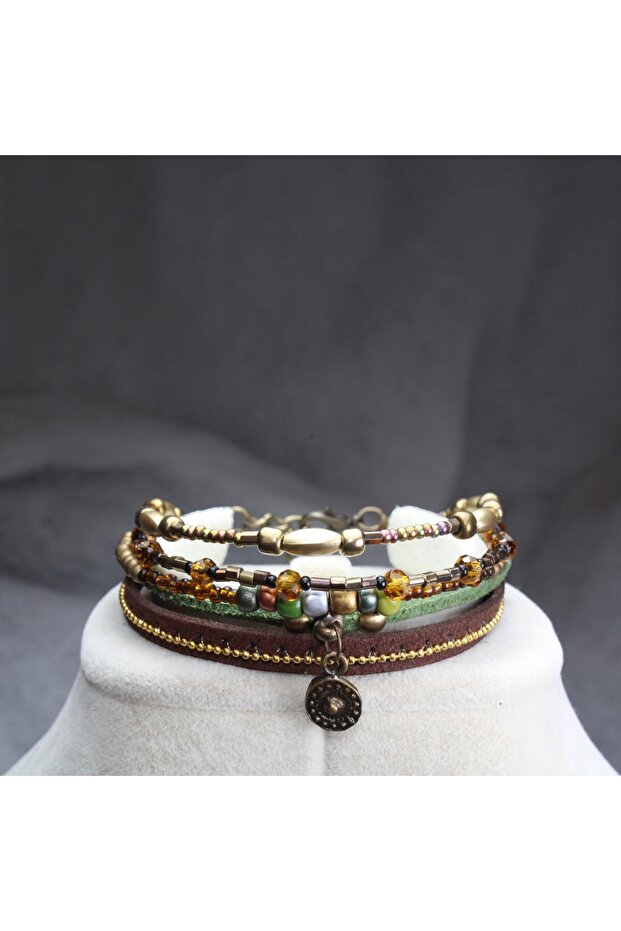 Bohemian Multi-Layered Bead Bracelet Ethnic Dangle Women's Accessory Adjustable