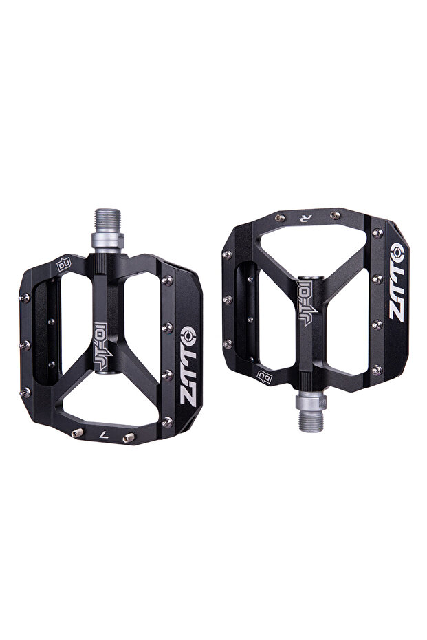 JT01-Black MTB Bearing Aluminum Alloy Flat Pedal Bicycle Good Grip Lightweight 9/16 Pedals