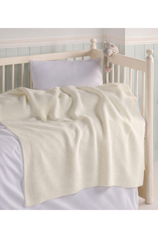 Tri̇ko Knitted Unisex Baby Blanket 80X100
