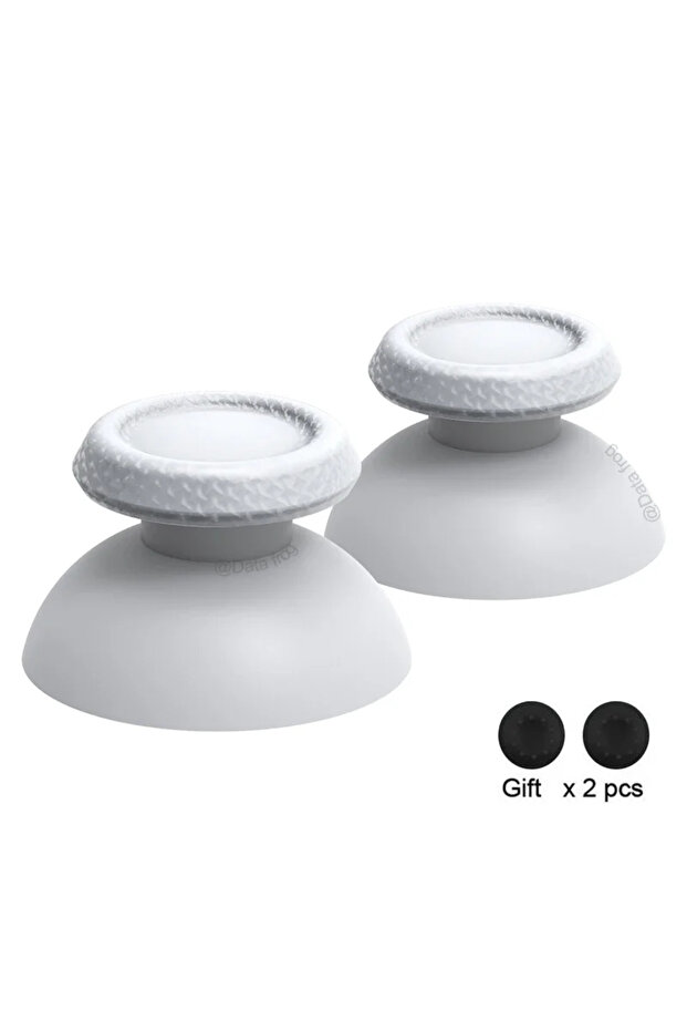 White DATA FROG Replacement Thumbsticks for PS5 Controller, 3D Joystick Caps Analog Stick Buttons Ac