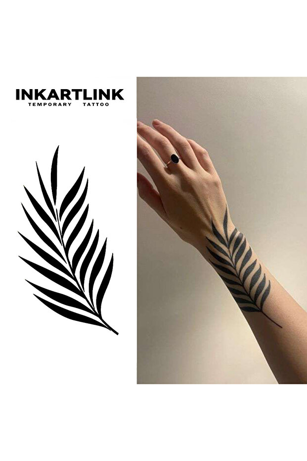192-1016XL Narrow Leaves Temporary Tattoo,Lasts To 15 Days New Technology Magic Waterproof Semi Perm