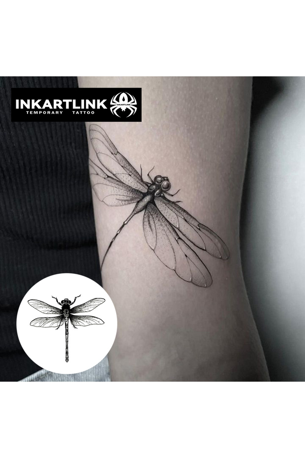 011-0808S Dragonfly Temporary Tattoo,Lasts To 15 Days New Technology Magic Waterproof Semi Permanent
