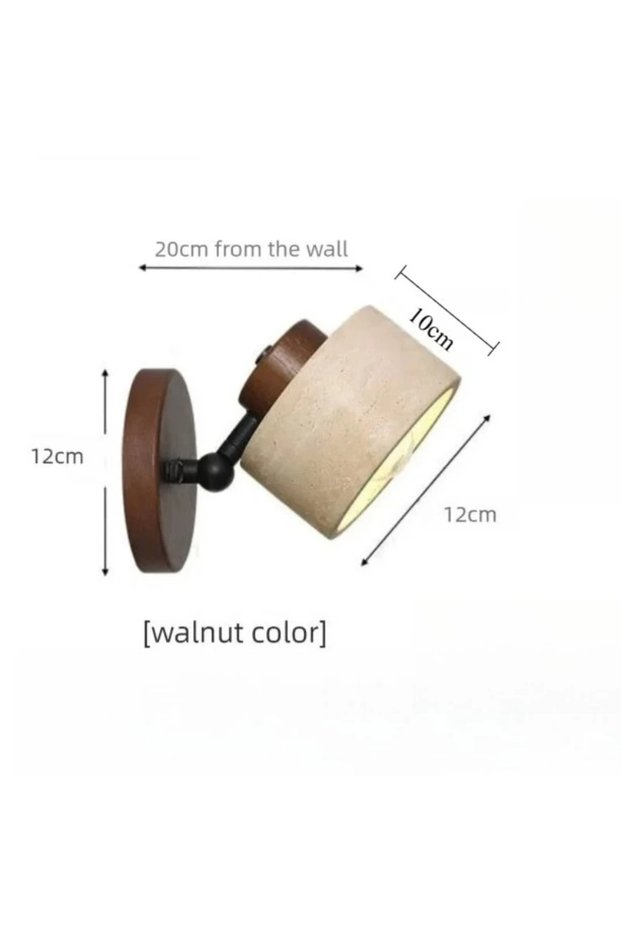 walnut color Yellow Cave Stone Japanese-style Wabi-sabi Bedroom Bedside Wall Lamp Retro Homestay Stu