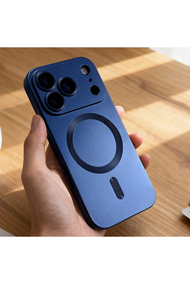 جراب مغناطيسي ناعم من مادة TPU، مطلي باللون الأزرق المعدني، لهاتف iPhone 17 Pro Max، متوافق مع هواتف iPhone 17 Air و16 E و15 و14 Plus و13 و12
