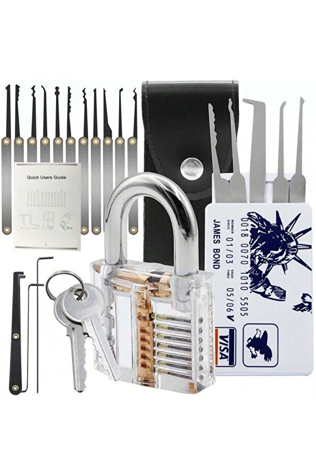 24-Piece Set 12/24/36PCS Stainless Steel Portable Locksmith Practice Set, Lock Repair & Opening Kit