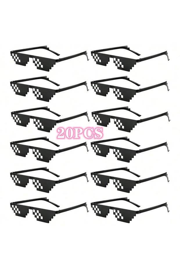 20PCS black 20/6PCS Black Color Sunglasses Mosaic Party Game Player Photo Props Cool Funny Glass for
