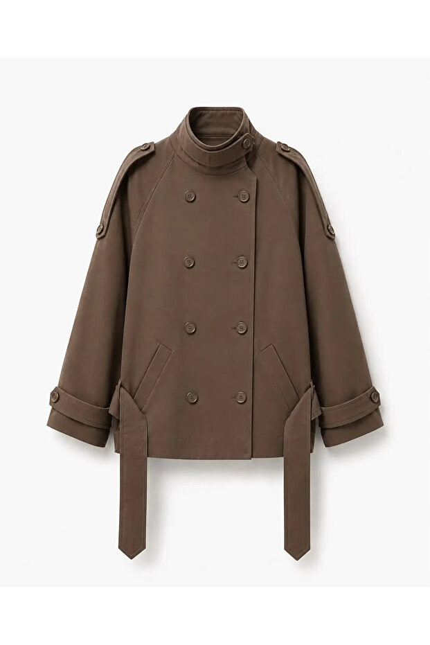 Premium High Collar Trench Coat