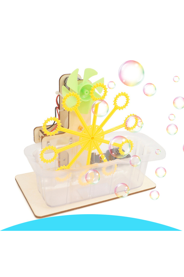 Bubble Machine STEM Toys DIY Bubble Machine Assembling Model Material Kits Students Educational Scie