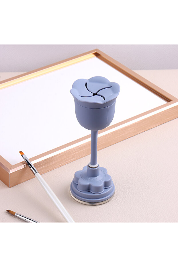 Blue 360° Rotating for Nail Polish Holder Stand with Anti-Spill Tilted Design Ergonomic Grip, Portab