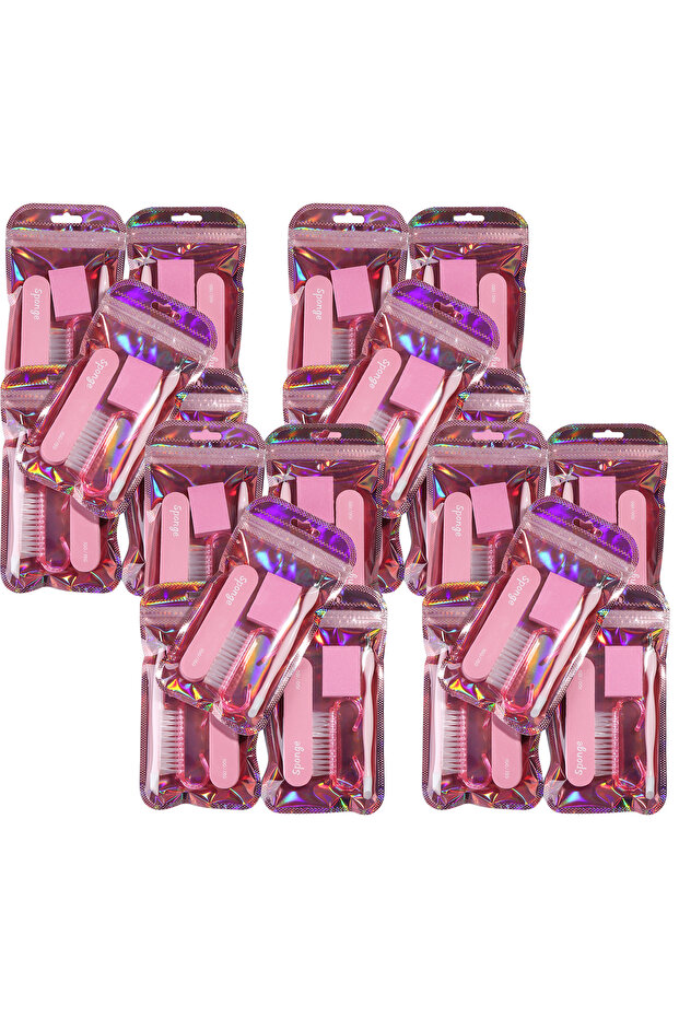 FS-4 20pcs 4-Piece Nail Care Set, Disposable Nail Cleaning Tool Set, Cuticle Pusher, Nail File, Nail