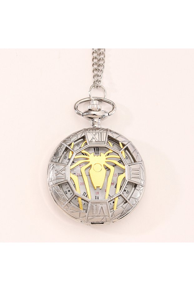 Golden Fashion New Vintage Relief Carved And Hollowed Out Roman Flip Style Pocket Watch On Chain Pe