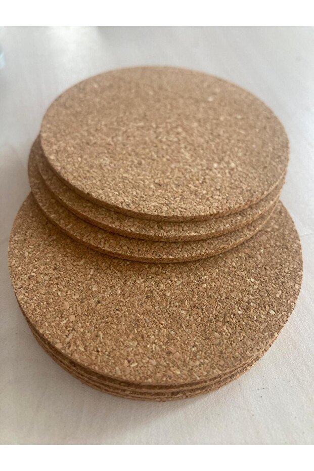 Cup Coaster Cork Round Thin 6 Pieces (DIAMETER 9CM)(THICK 3MM)
