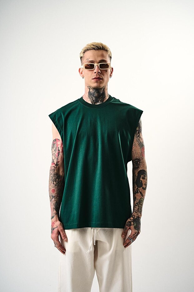 Men's Basic Zero Sleeve Oversize T-Shirt Nefti