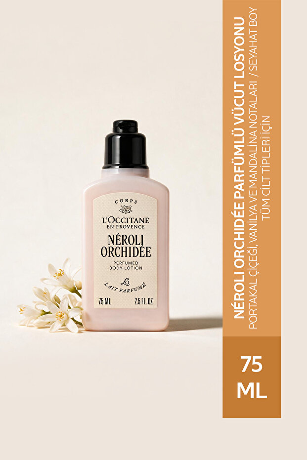 Néroli & Orchid Body Lotion, Containing Orange Blossom & Orchid, Travel Size, 75 ml