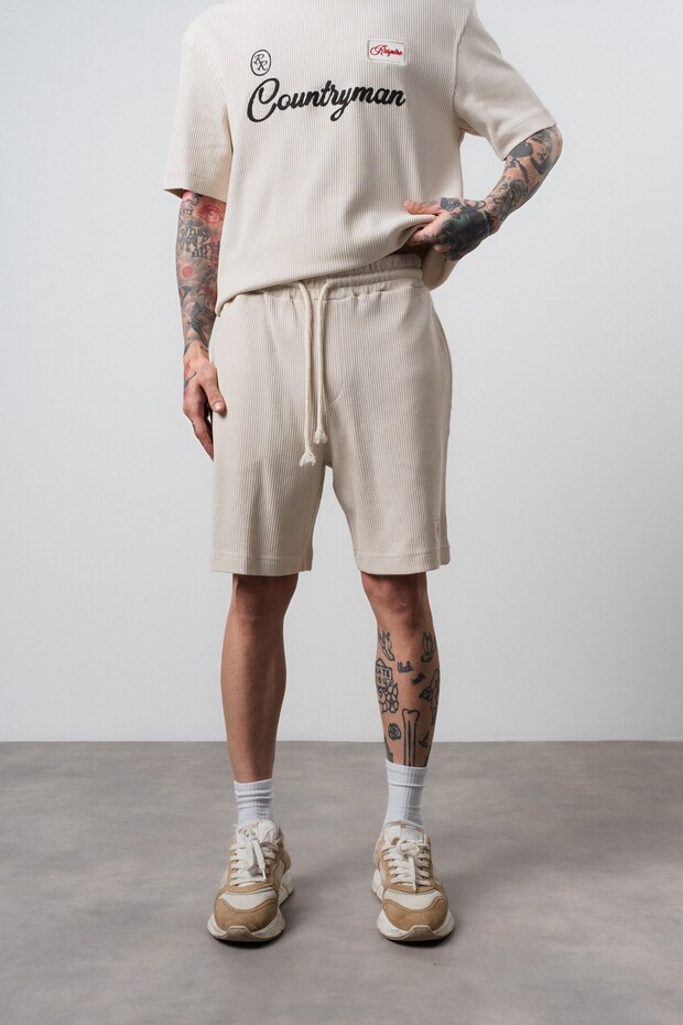 Men's Countryman Embroidered Shorts Beige
