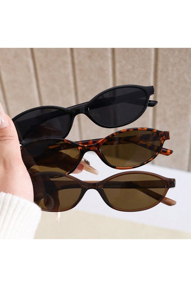 3pcs blt 3pcs European and American Retro Oval Small Frame Women's Fashionable Sunglasses, Personali