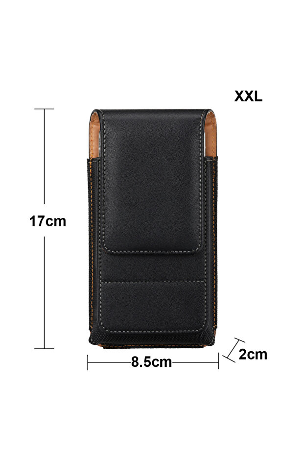 XXL Universal Leather Phone Waist Bag For iPhone 18 17 16 Pro Max Men Belt Clip Case 3...