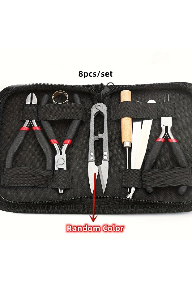 H-2-85 8pcs/set,2pcs/set Blck Making Tool Set, Includes Round Nose, Pointed Nose, and Wire Cutters,