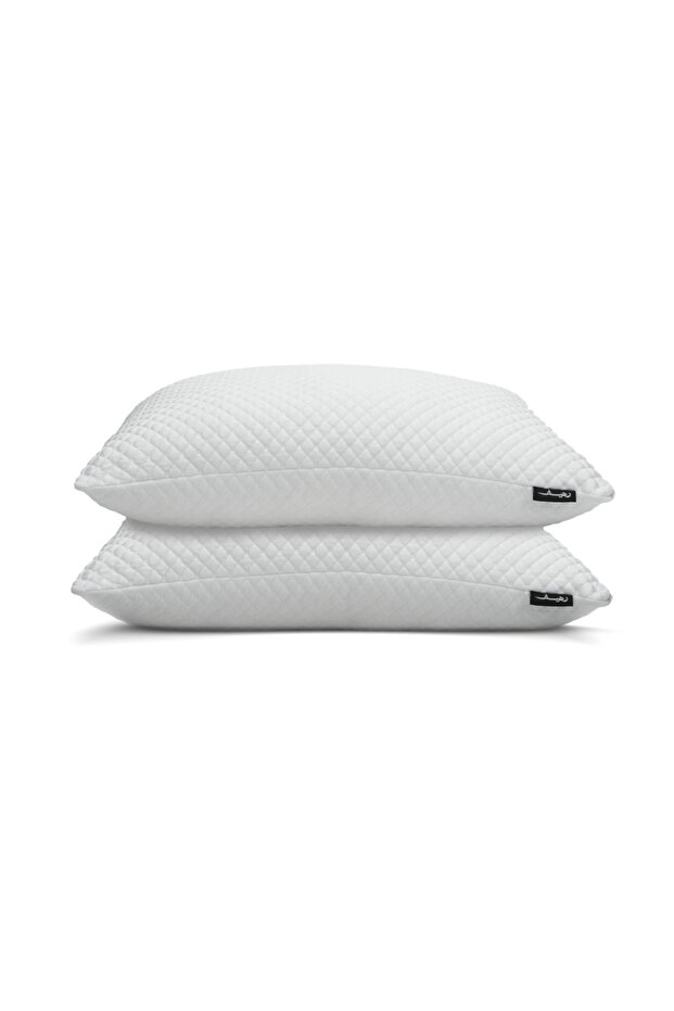 2X Ergonomic Comfortable Adjustable Shredded Foam Pillow with Cooling Surface - Ideal Head & Neck Support - 60X43Cm