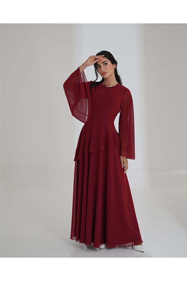 Rahma Dress — maroon