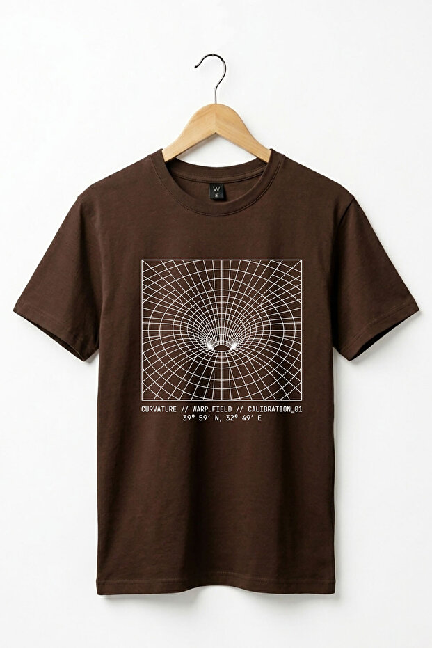 Unisex Geometric Wormhole Space Printed Street Style Y2K Street Wear 100% Cotton Crew Neck Basic Tshirt