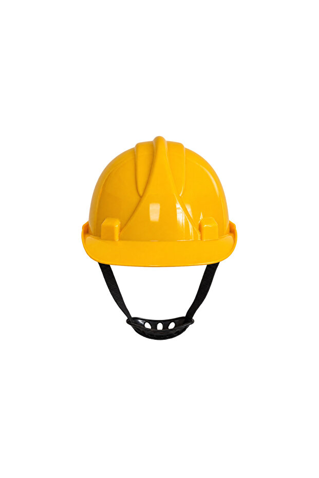 Chin-Linked Screw-On Yellow Hard Hat