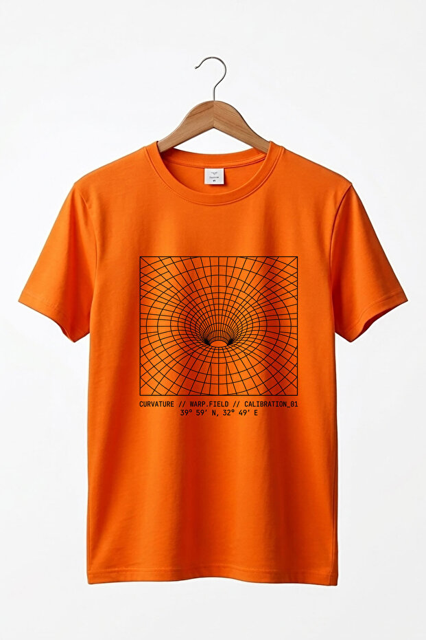 Unisex Geometric Wormhole Space Printed Y2K Street Wear 100% Cotton Crew Neck Basic Tshirt