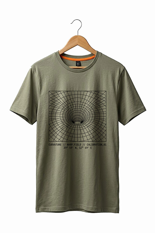 Unisex Geometric Wormhole Space Printed Y2K Street Wear 100% Cotton Crew Neck Basic Tshirt
