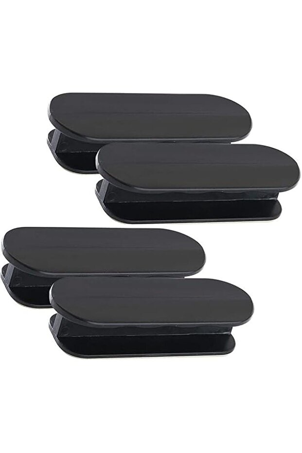 Self-Stick Cabinet Handles, Adhesive Drawer Pull Helpers for Kitchen Cabinets, Wardrobes, Sliding Doors, Windows, Black, 4 Pack