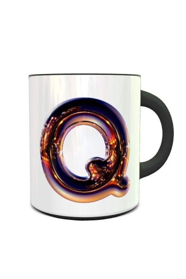Color Changing Heat Sensitive Coffee Mug With Night Chrome Letter Q