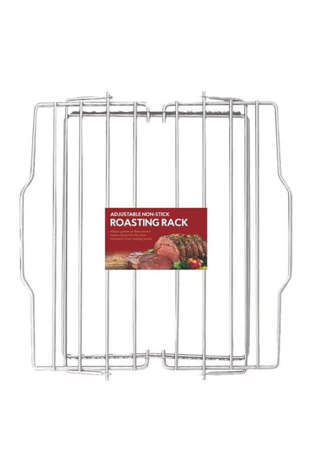 HIC Kitchen Adjustable Wire Roasting Baking Broiling Rack, 11.25-Inches x 10.625-