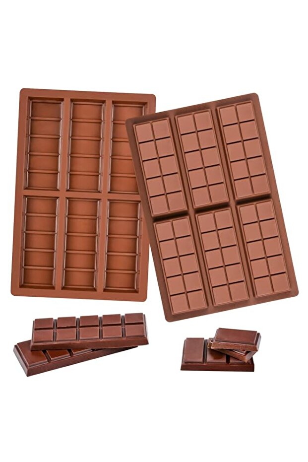 ELECDON Silicone Chocolate Bar Sweet Moulds Hot Chocolate Moulds Rectangle Baking Silicon Bakeware Moulds Shape Wax Flexible Moulds, Pack of 2