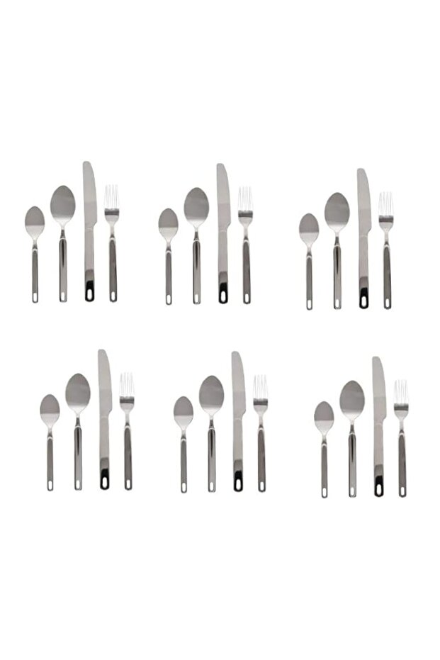 Winsor Stainless Steel Cutlery Set with Stand, 24 Pieces, Silver