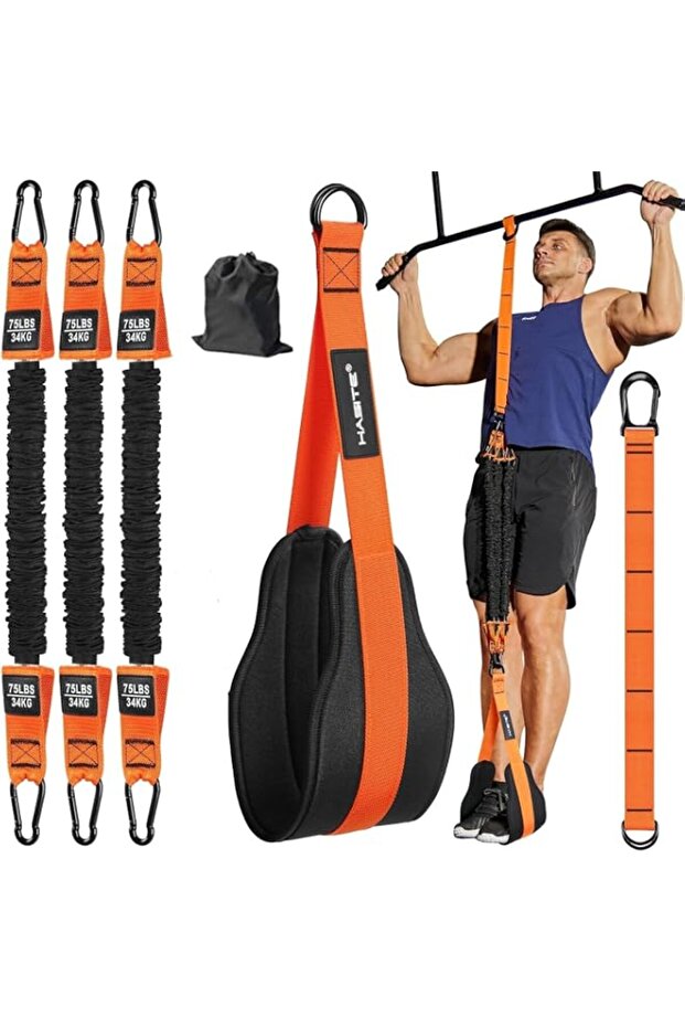 XTECH Pull Up Assistance Bands Set, 3 Heavy Duty Resistance Bands 225lbs, Adjustable Weight/Size with Footrest for Home Gym Strength Training, with Storage Bag