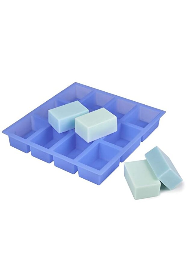 JET LAG Rectangle Silicone Soap Mold 4oz, 12 Bar Soap Mold for Soap Making, Thick and Durable with Flat Sides and Smooth Lines