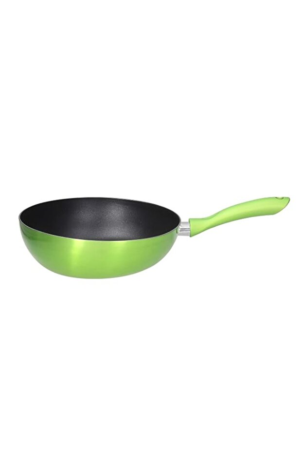 Tognana Grancuci Shiny Green Flared Wok, 28 Cm Diameter